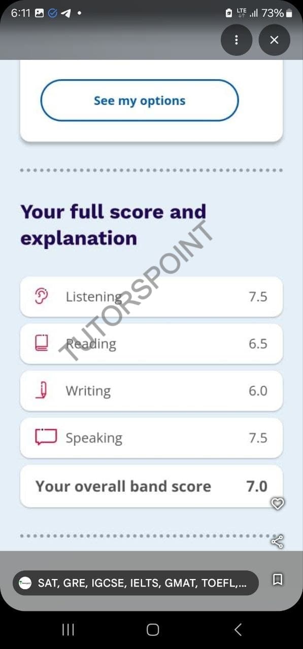 IELTS testimonial result 1