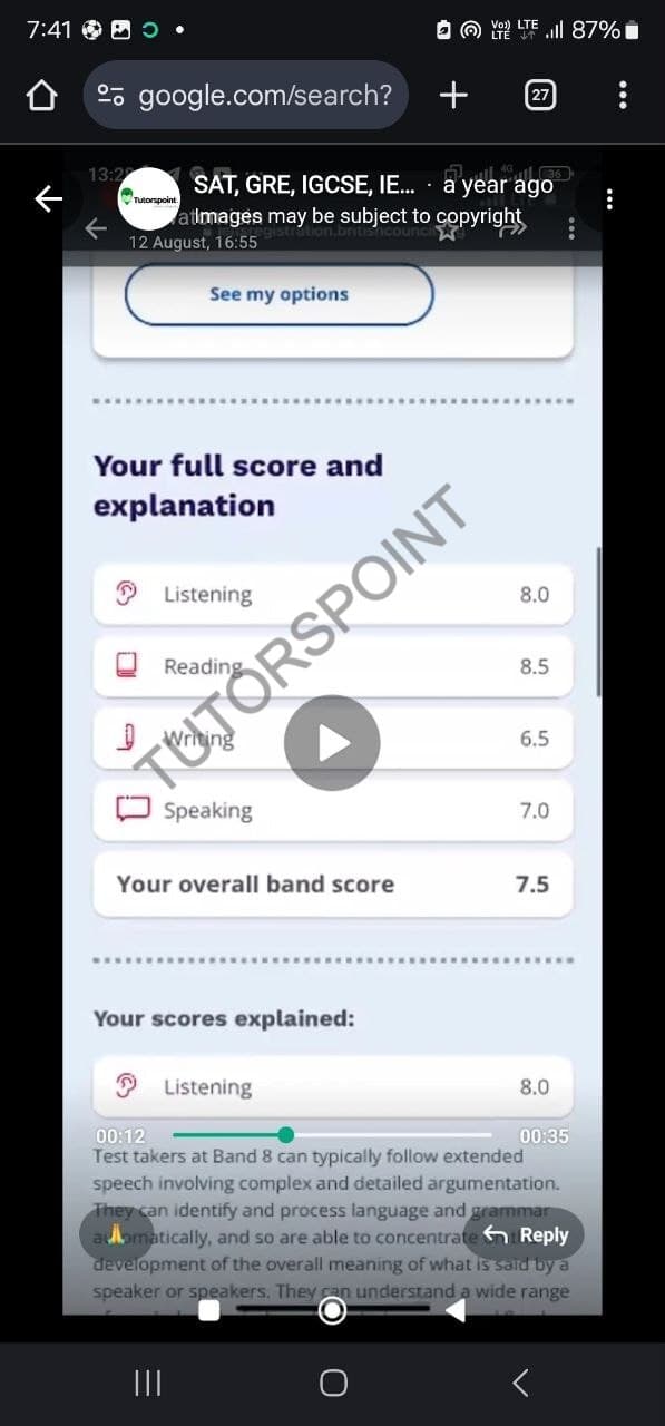IELTS testimonial result 6