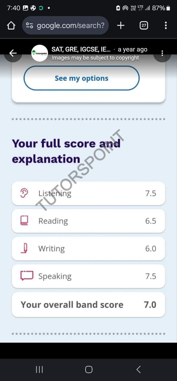 IELTS testimonial result 7