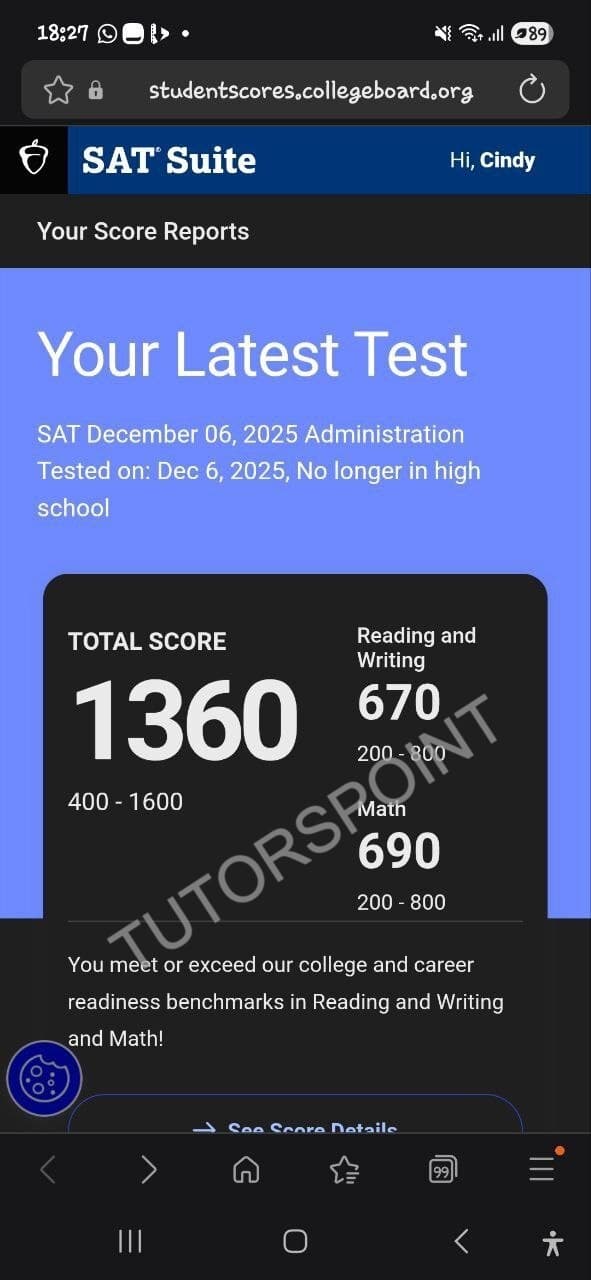 SAT testimonial result 7